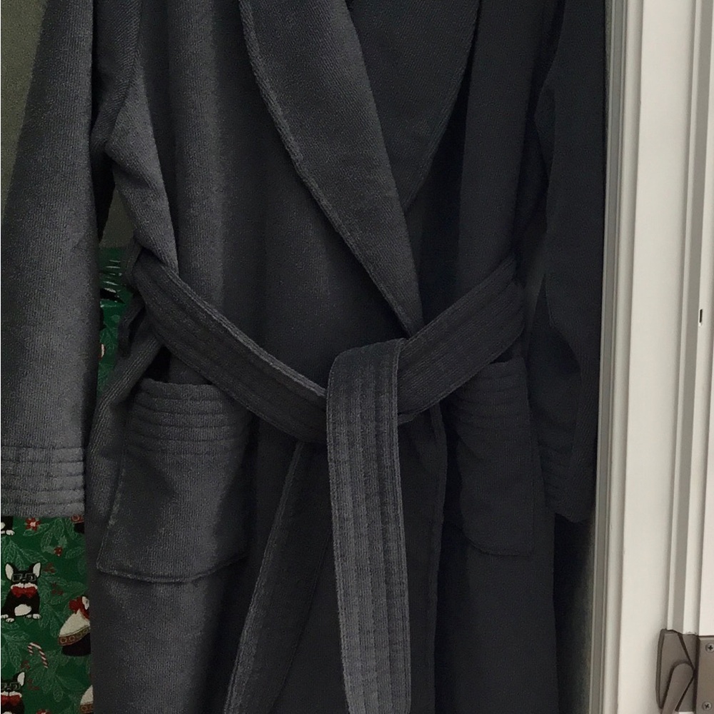 Ladies Long Grey Terry Robe - Size M/L - NWOT